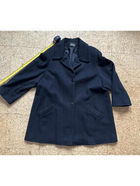 Vintage Loring Forstmann Wool Overcoat Black Womens Size 10 12
